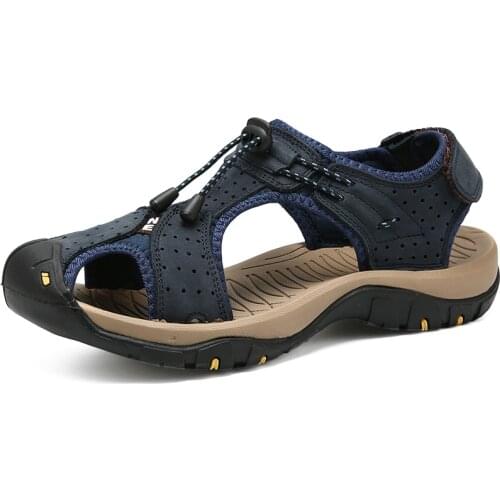 2021Mens sandals cowhide mens summer shoes outdoor beach gladiator sandals mens sports shoes size 38-48