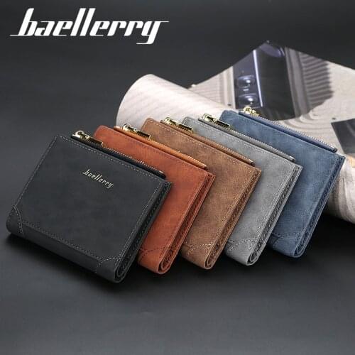 Mens Short Wallet Solid Color Large Capacity Multi-Card Zipper Coin Purse Fashion Vertical Wallet 5 Color Wallets