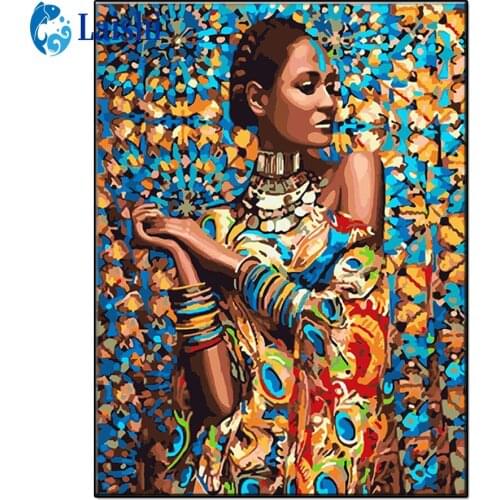 DIY 5D Abstract doodle afro woman Diamond Painting Cross Stitch Kits Full Embroidery Mosaic Art Picture of Rhinestones Decor