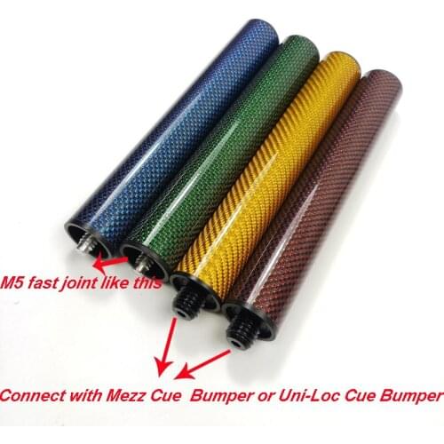 New 4colors optional carbon Pool Billiards cue extension for Mezz/Uni-Loc billiards pool cue in 7.5inch Billiards accessories