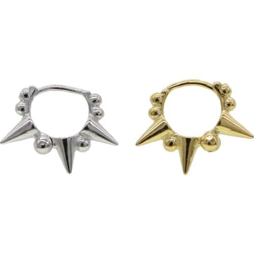 New arrived 925 sterling minimal Delicate spike charm geometric mini huggie hoop earrings for women classic simple party jewelry