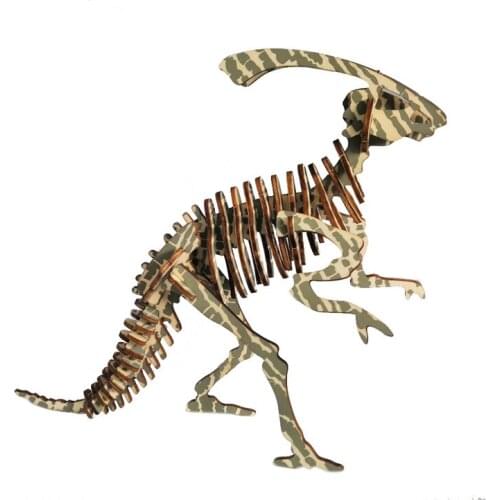 P114 Children 3D Puzzle Wooden Toys wood dinosaur 3D Wooden Games Brain Puzzle Teaser Creative Childrens Toys DIY gift