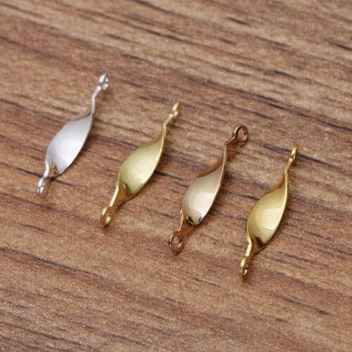 100 PCS 16mm Length 5 Colors Metal Copper Twisted Shape Connectors With 2 Hole DIY Findings For Jewelry Making