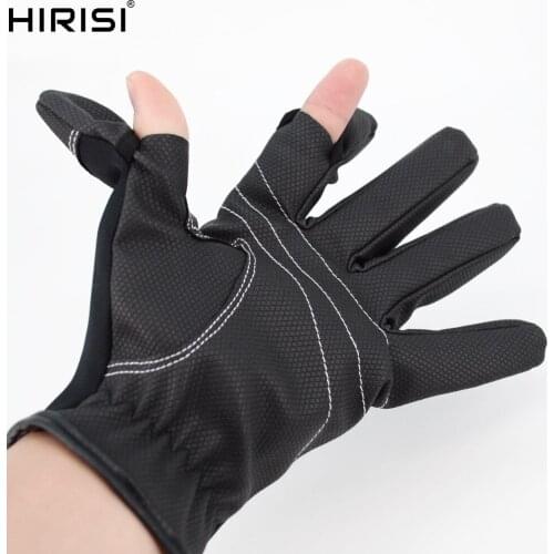 Sport Leather Fishing Gloves 1 Pair 2 Half Finger Breathable Anti-Slip
