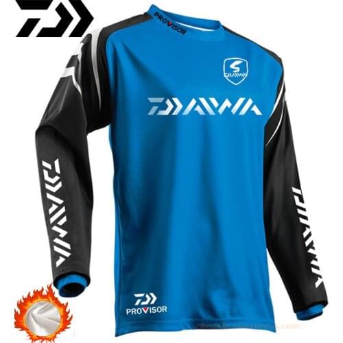 DAIWA 2021 Winter Warm Fishing Clothing Long Sleeve Autumn Fishing Shirt Quick Dry Fishing Cycling Jersey Breathable Sportswear