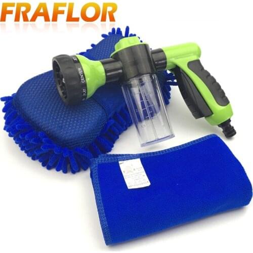 Car High Pressure Foam Water Gun +Car Wash Gloves+Car Cleaning Washing Cloth