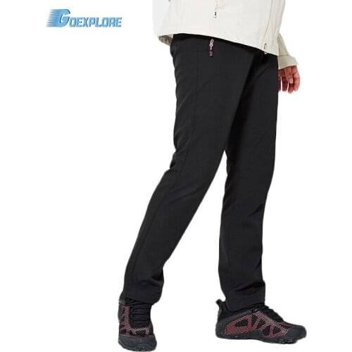 Goexplore Outdoor Pants Women Thicken Waterproof Windproof Breathable Hiking Camping ski trousers Winter fleece Sport Pants Men