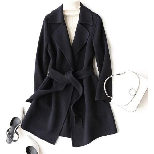 2020 Winter Coat Women Warm Wool Coat Female Autumn Long Womens Cashmere Coats Fashion Jacket Outwear 37033 WYQ1175