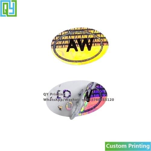 10000pcs 11x7mm Free Shipping Custom Made 2D 3D Hologram Sticker UV Labels Silver Foil Void Open Warranty VOID Sealing Tags