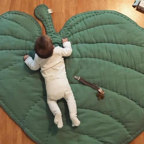 110cm Soft Baby Crawling Mat Foldable Leaf Shaped Baby Toddler Soft Cotton Crawling Carpet Mat Room Decoration