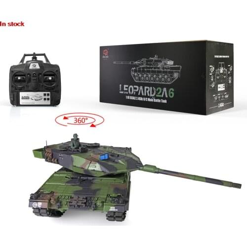 2.4Ghz Heng Long 1/16 7.0 Plastic Leopard2A6 RC Tank 3889 W/ 360 Turret TH17575-SMT4