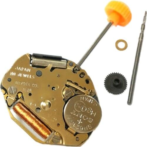 2PCS. MIYOTA 1L36 New Quartz Watch Movement 6X8 3H Flat Gilt Rage Movement