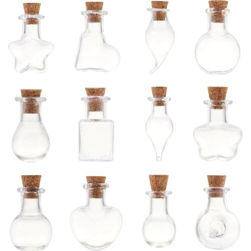 5Pcs Wishing Bottle Glass Cork Bottles Empty Sample Jars Storage Vial DIY Wedding Pendants Home Decoration Jewellery Accessries