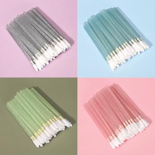 50Pcs Lip Brushes Portable Disposable Crystal Rod Lip Stick Lip Gloss Cosmetic Brush Sets Makeup Brushes For Lips Brush Tools