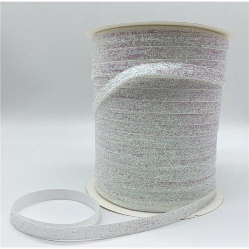 6mm-38mm White Glitter Velvet Ribbon Handmade Wedding Party Decoration Ribbon For Gift Wrapping DIY Hair Sewing Fabric