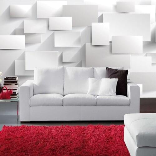 High Quality Deep Texture Abstract Art 3D Stereo Square White Custom Photo Mural New Design Office Bedroom Living Room Wallpaper