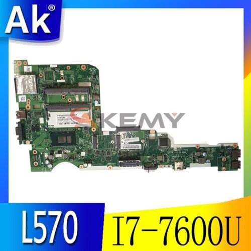 Akemy For Lenovo ThinkPad L570 Notebook Motherboard LA-C422P I7 7600U CPU DDR4 100% Test Work FRU 01ER225 01ER227 01ER229