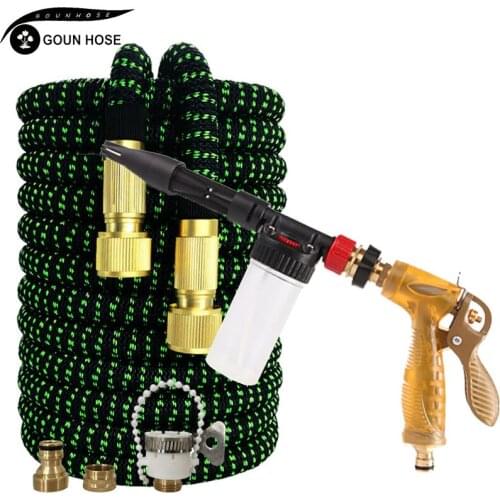 Large Garden Hose Pipe Expandable Flexible Used For High-Pressure Car Wash Magic Hose Metal Spray Gun Outdoor Garden Watering