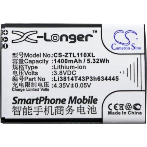 Cameron sino 1400mah battery for ZTE Blade L110 Dual SIM Li3814T43P3h634445 Mobile, SmartPhone Battery