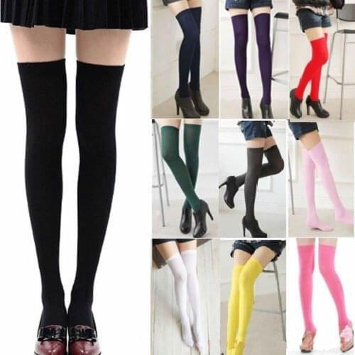 Fashion Womens Stockings Long Cotton Stockings For Girls Sexy Warm Thigh High Over The Knee Socks Ladies Accessories