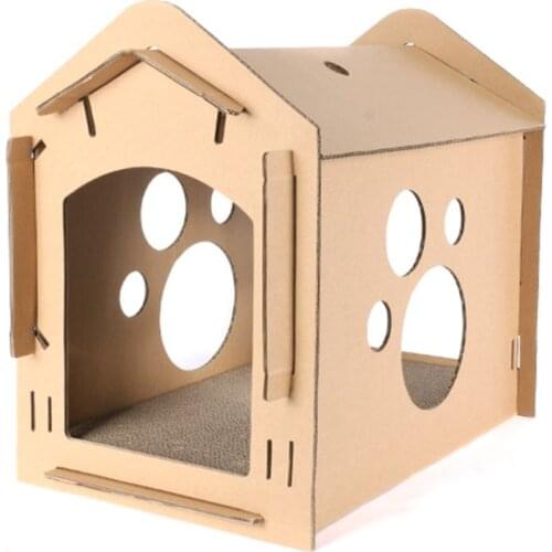 Corrugated Paper Cardboard Bed House Carton Box Cat Tickler Scratch Board Scratcher Kitten Nest