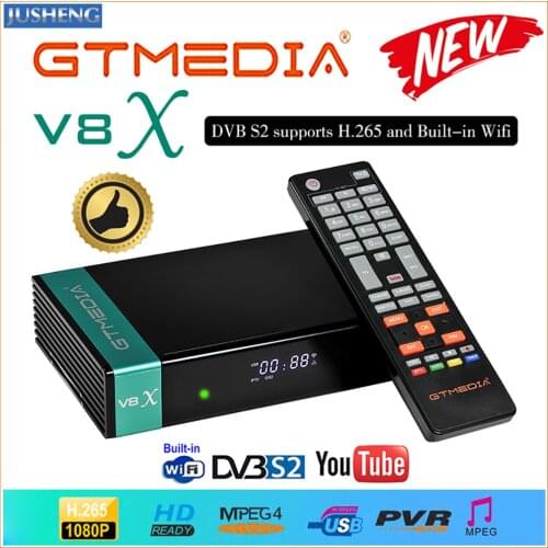 Gtmedia V8X DVB-S2/S2X Satellite Receiver Decoder Full HD 1080P Support H.265 Buil-in Wifi updated from V8 NOVA Receptor