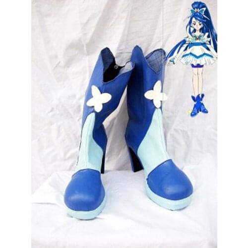 Pretty Cure 5 Cure Aquall Cosplay Boots Shoes Anime Party Cosplay Boots Custom Made for Adult Women High Heel Shoes