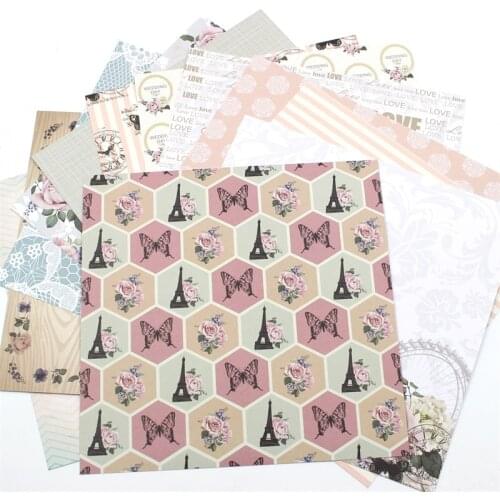 KSCRAFT 12pcs 6" Single-side Printed flowers pattern creative papercraft art paper handmade scrapbooking kit set book