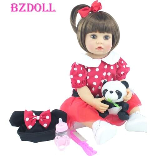 55cm Full Silicone Reborn Doll Soft Vinyl Alive Babies Princess Toddler Girl Bonecas Birthday Gift Play House Toy