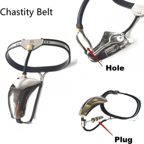 Stainless Steel Chastity Belt Male Adjustable Device Male Invisible Bird Bondage Cage Pants Plug or Hole BDSM