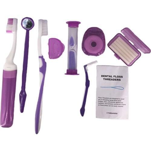 9pcs Toothbrush Interdental Brush Dental Orthodontic Braces Brackets Oral Care Suite Cleaning Complete Kit Oral Hygiene Supply