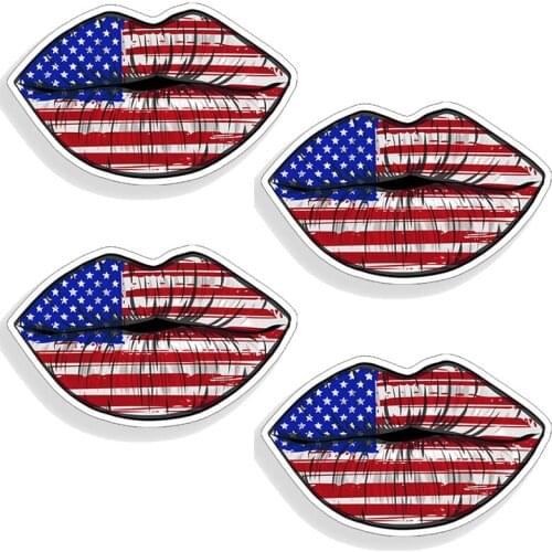 American Flag Lip Car Stickers Windshield Bumper Motorcycle Helmet Decal High Quality KK Vinyl Cover Scratches Waterproof PVC