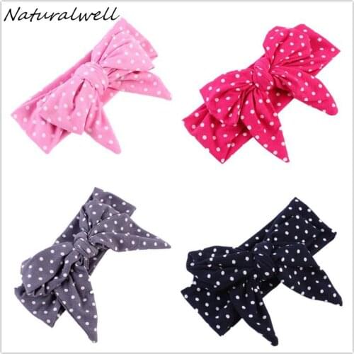 Naturalwell Cotton Headband Top Knot Headbands Baby Girls Head Bow Toddler Turban Children Head wrap Photo Prop 1pc HB551