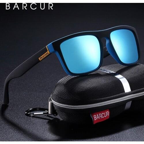 BARCUR Sport Vintage Brand Fashion Black Sunglasses Men Polarized Driving Sun Glasses Fashion Male Oculos Gafas Eyewear