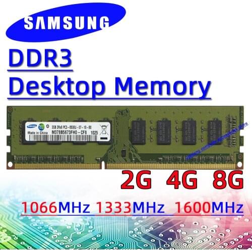 Samsung Desktop Computer Memory DDR3 2G 4G 8G 1066MHz 1333MHz 1600MHz RAM PC3 8500U 10600U 12800U 16G