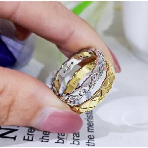 Vintage Gold Silver Color Couple Ring Simple Fashion Small Stone Rings For Women Men Wedding Jewelry Male Female Engagement Ring