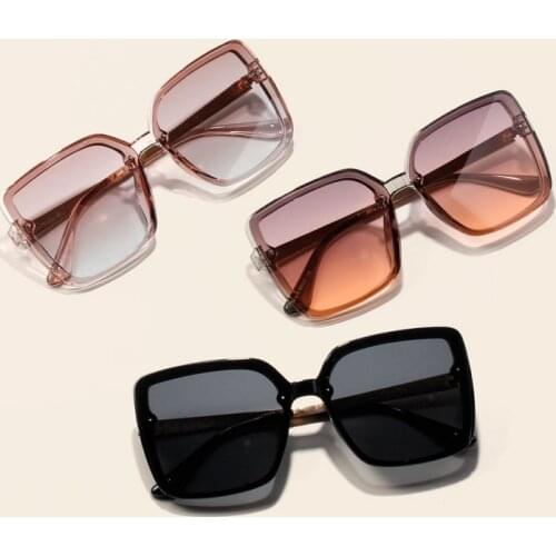 Fashion Semimetal Frame Sunglasses Retro Style Transparent Gradient Square Glasses 2020 New Trendy Women Eyewear