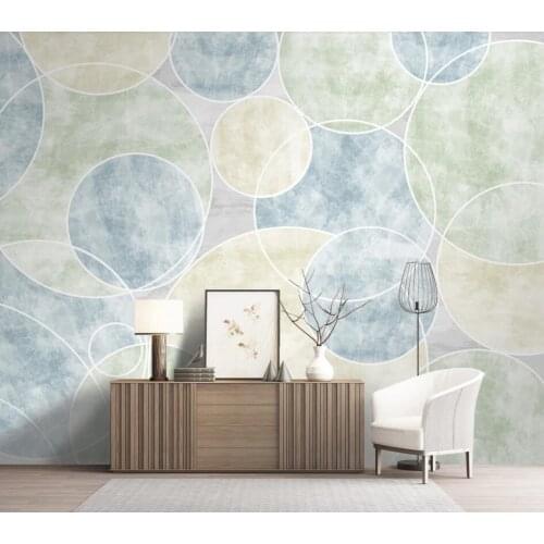 Custom mural wallpaper 3D hand-painted geometric round marble modern minimalist living room wall decoration painting