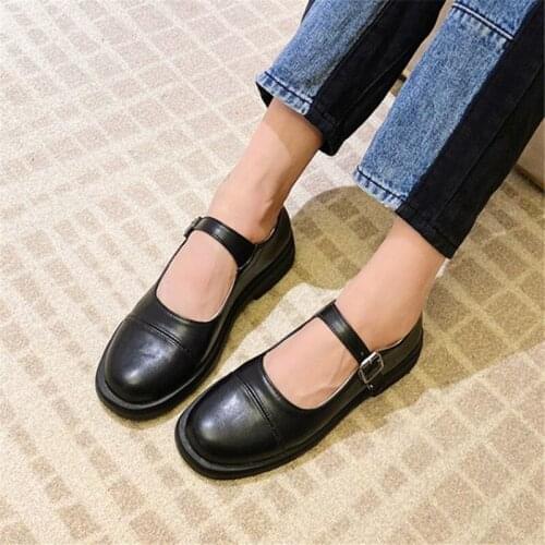 PXELENA Hot Retro British Mary Janes Shoes Women Low Heels 2020 Autumn Buckle Strap Soft Cozy Pumps Black Beige Large Size 34-45