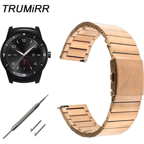 22mm Stainless Steel Strap + Quick Release Pin for LG G Watch W100 R W110 Urbane W150 Butterfly Buckle Band Wrist Belt Bracelet