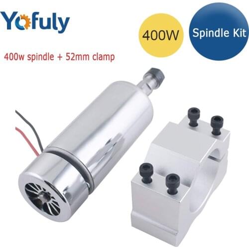 CNC Spindle 400w ER11 chuck DC 12-48v 400W Spindle motor cnc for Engraving Machine+52mm clamp ER11 3.175MM for PCB Engraving