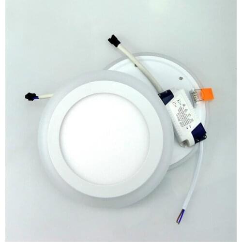 6W 12W 16W 24W led Ceiling Recessed panel Light Painel lamp decoration round square Led Panel Downlight Blue+White 2 color