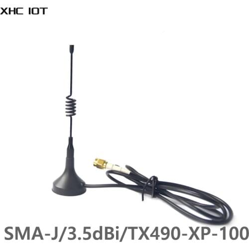 490MHz High-Quality Sucker Antenna SMA-J Interface Impedance 3.5dBi Gain 50 Ohm Less Than 1.5 SWR XHCIOT TX490-XPL-100