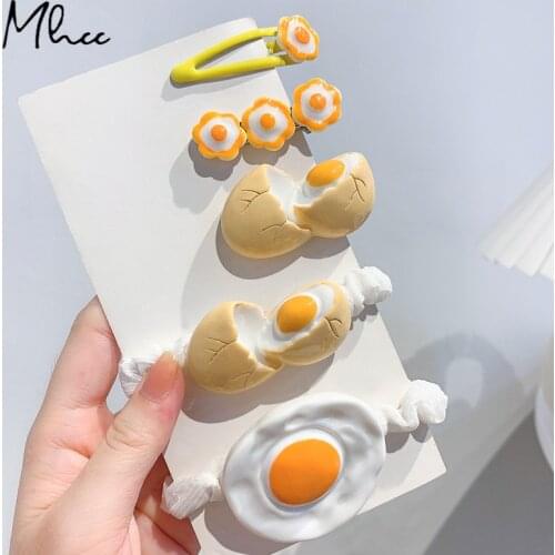 Poached Egg BB Clip Cute Hair Rope Accessories Cartoon Banger Girlhood Hairpin Casual Childrens Fun Style Hair Accessories