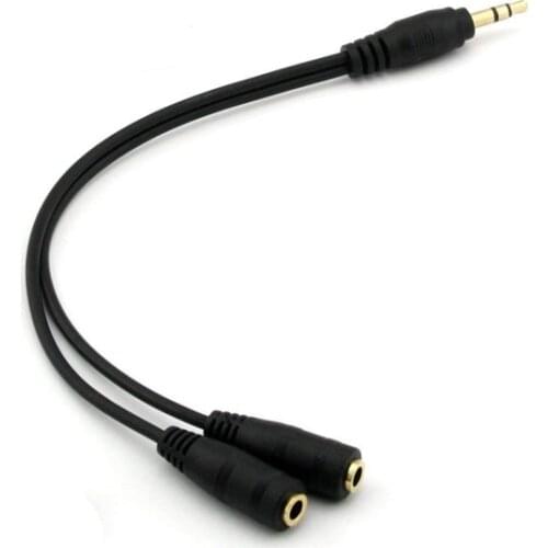 Gold Plated 3.5mm Stereo Jack Splitter Cable Adapter Connectors 3.5mm Male To 2 X Female for Connecting External Speakers 1PC