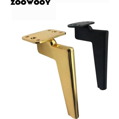 12-18cm 4pcs Furniture Legs Metal Black Gold Coffee Table Foot Sofa Desk Bed Dressers TV Bathroom Furniture replacement foot