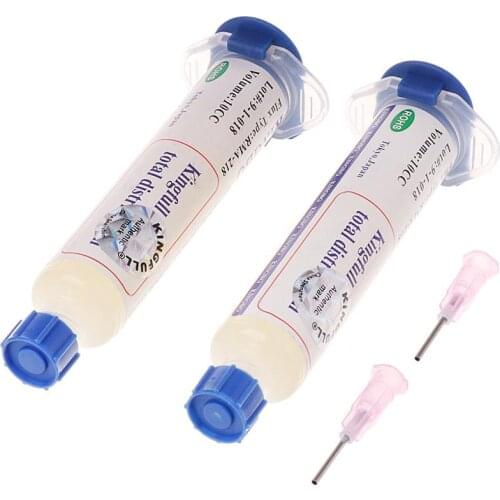 2 Pcs 10CC RMA-218 BGA Reballing No-Clean Repair Solder Flux Paste With Needles