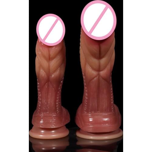 2 Style Silcone Monster Dildo Suction Cup Real Veins Penis Gay Masturbators Dick Skin Feel Butt Plug Rose Sex Toys for Couples