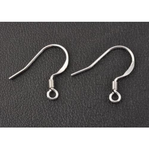 50pcs(25pairs) Silver Color Earring Hooks DIY French Earwire Fittings Accessories For Jewelry Making 16mm A59