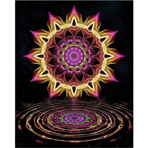 DIY flower Diamond painting mosaic Mandala Reflection Diamond Embroidery Round Diamond flower mosaic picture pastes HL197